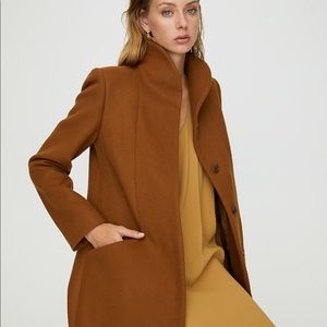 Wilfred Cocoon Wool Coat Long in Cigar